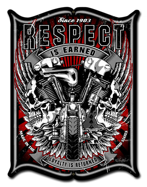 Respect Vintage Sign, Other, Metal Sign, Wall Art, 14 X 19 Inches