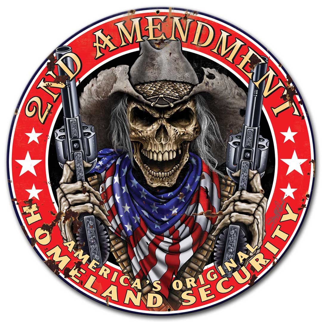2nd Amendment Vintage Sign, Other, Metal Sign, Wall Art, 24 X 24 Inches