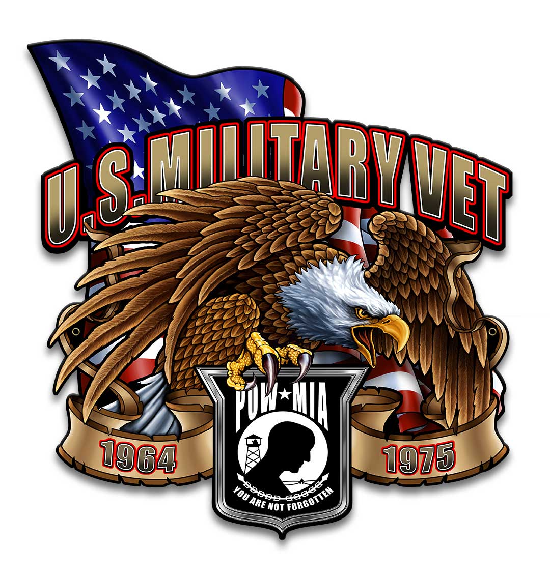 US Military Vet Eagle Vintage Sign, Other, Metal Sign, Wall Art, 14 X 14 Inches
