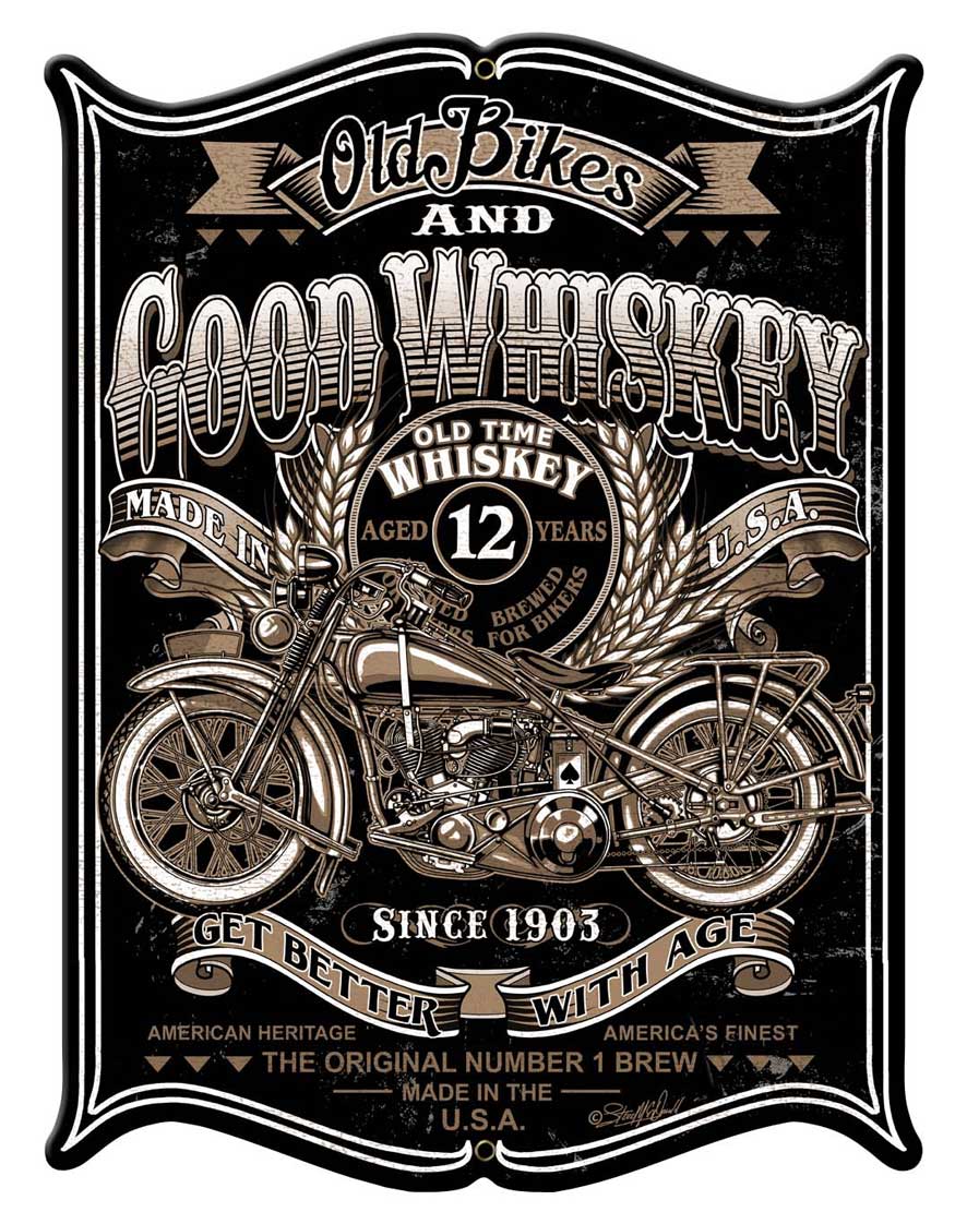 Old Bikes Vintage Sign, Other, Metal Sign, Wall Art, 15 X 19 Inches