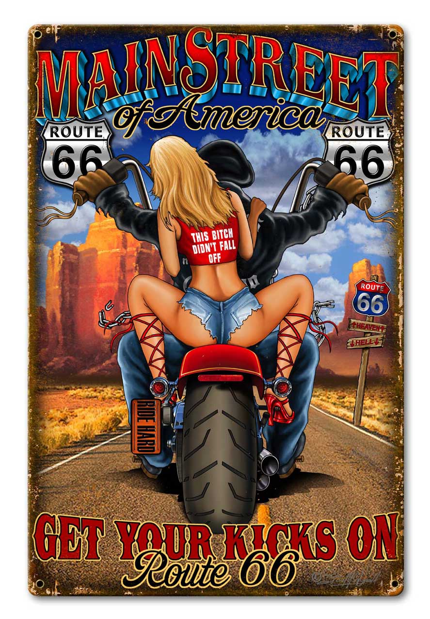 Main Street 2 Vintage Sign, Other, Metal Sign, Wall Art, 14 X 21 Inches