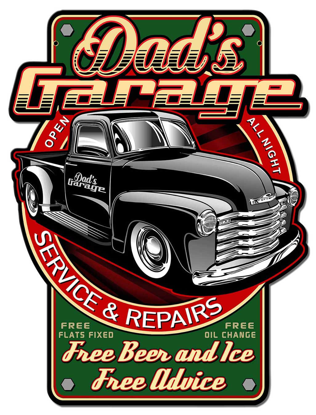 Dads Garage Vintage Sign, Other, Metal Sign, Wall Art, 18 X 23 Inches