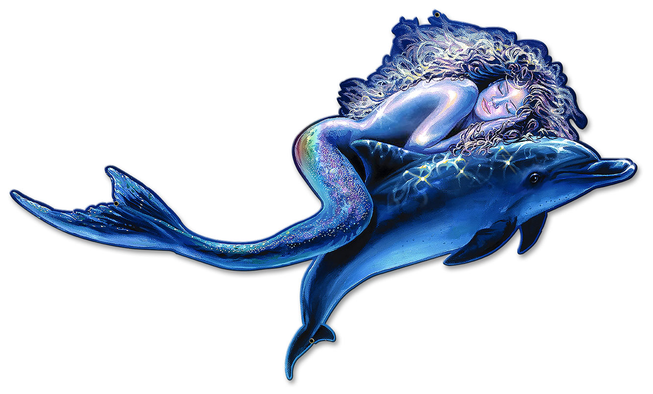 Dreaming Crystals Vintage Sign, Ocean and Beach, Metal Sign, Wall Art, 21 X 12 Inches