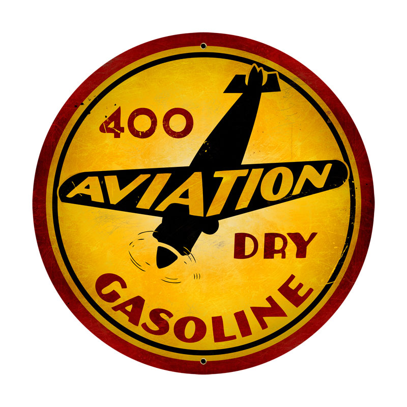 Aviation Gasoline Vintage Sign, Aviation, Metal Sign, Wall Art, 28 X 28 Inches