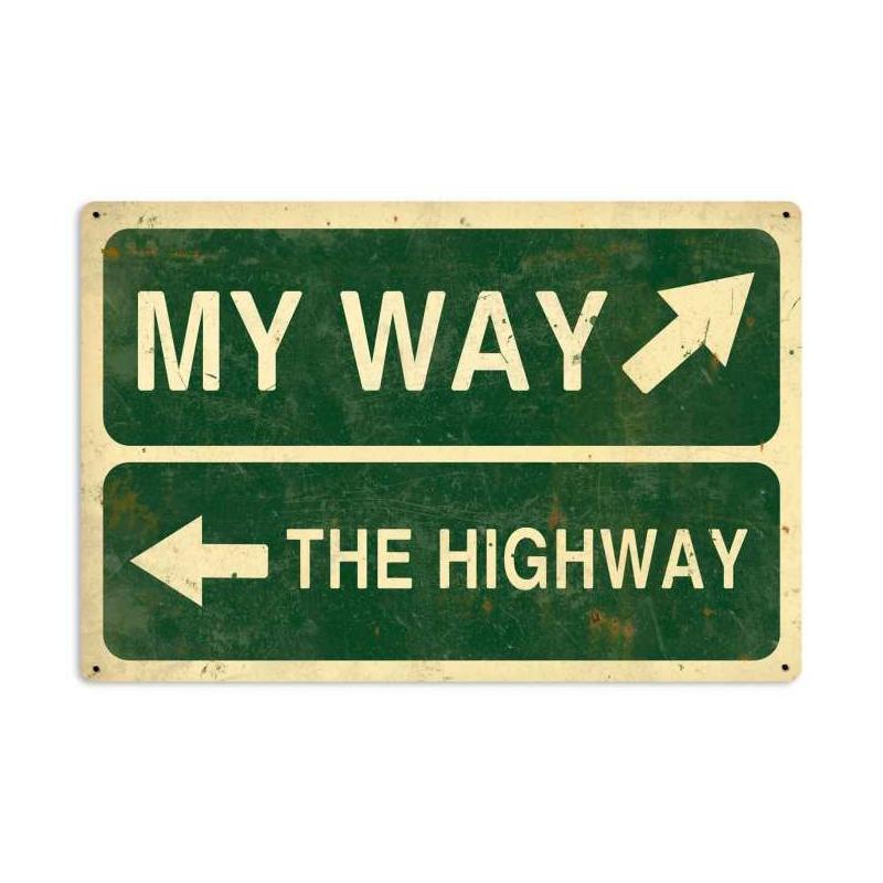My Way Highway Vintage Sign, Home & Garden, Metal Sign, Wall Art, 36 X 24 Inches