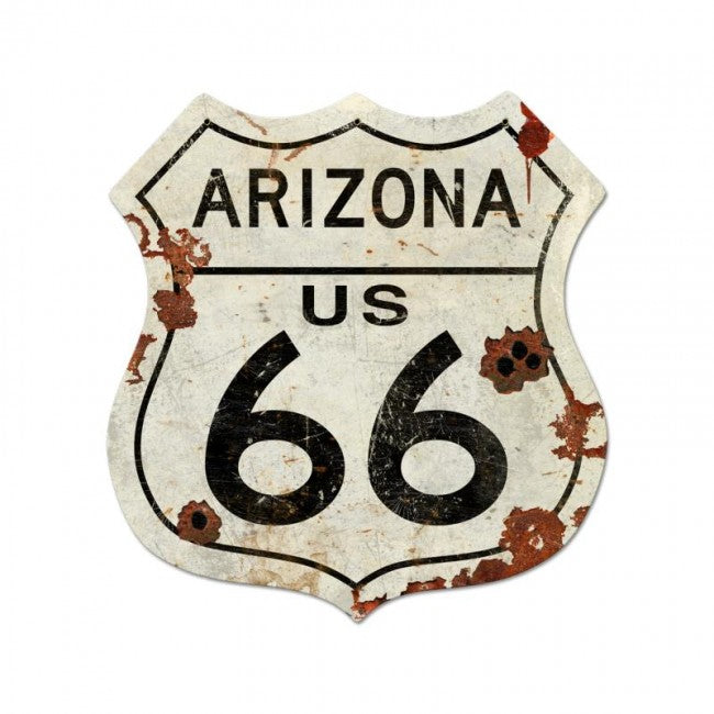 Route Arizona Us 66 Xxl Vintage Sign, Street Signs, Metal Sign, Wall Art, 40 X 42 Inches