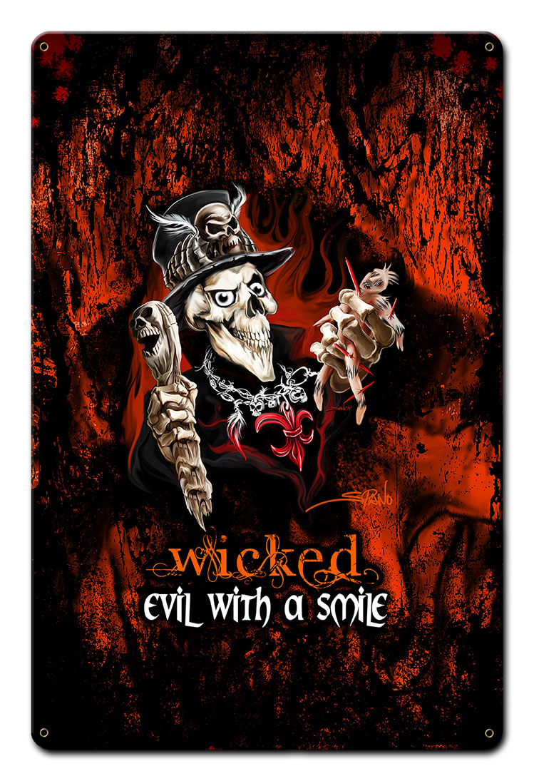 Wicked Voodoo Vintage Sign, Automotive, Metal Sign, Wall Art, 12 X 18 Inches