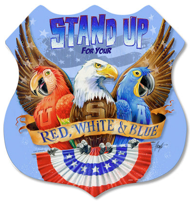 Stand Up Vintage Sign, Oil & Petro, Metal Sign, Wall Art, 15 X 15 Inches