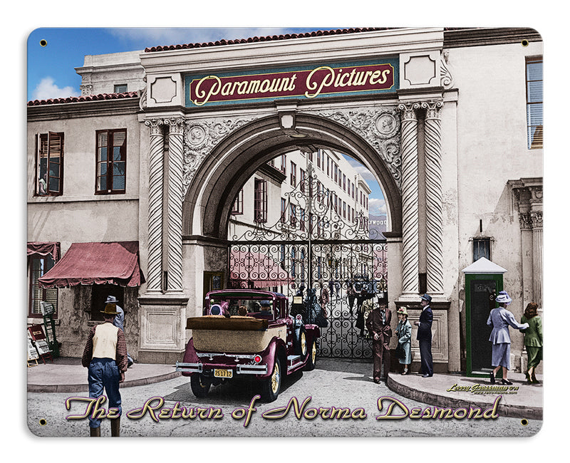 Paramount Pictures Studio, Automotive, Metal Sign, Wall Art, 15 X 12 Inches