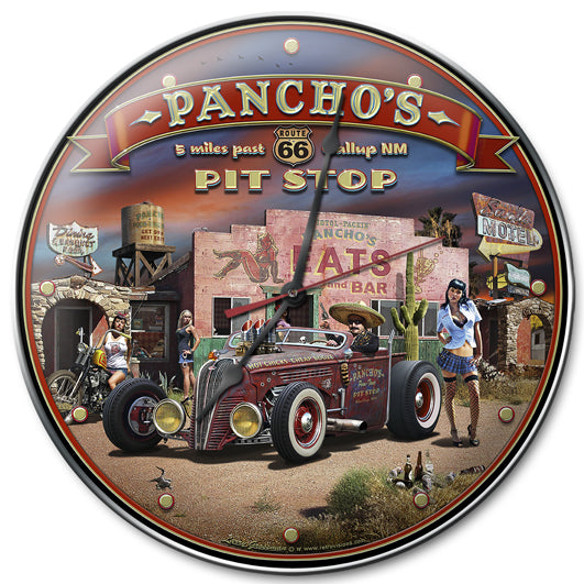 Route 66 Pancho's, Street Signs, Metal Sign, Wall Art, 14 X 14 Inches