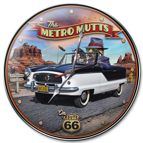 Metro Mutts, Automotive, Metal Sign, Wall Art, 14 X 14 Inches