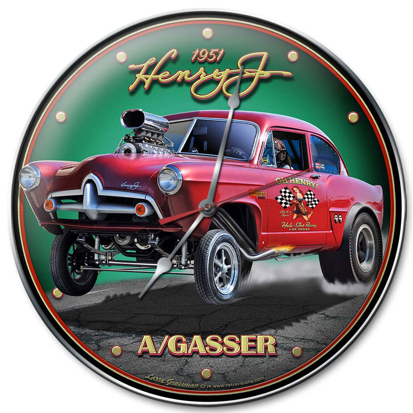 1951 Henry J Gasser, Automotive, Metal Sign, Wall Art, 14 X 14 Inches