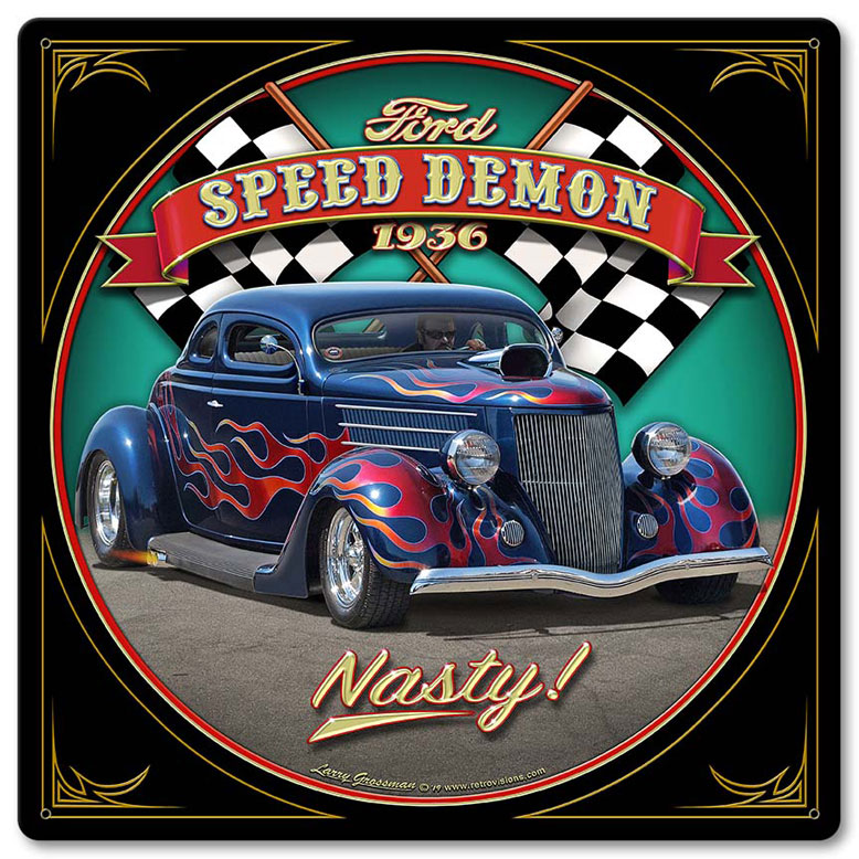 1936 Blown Coupe Vintage Sign, Automotive, Metal Sign, Wall Art, 12 X 12 Inches