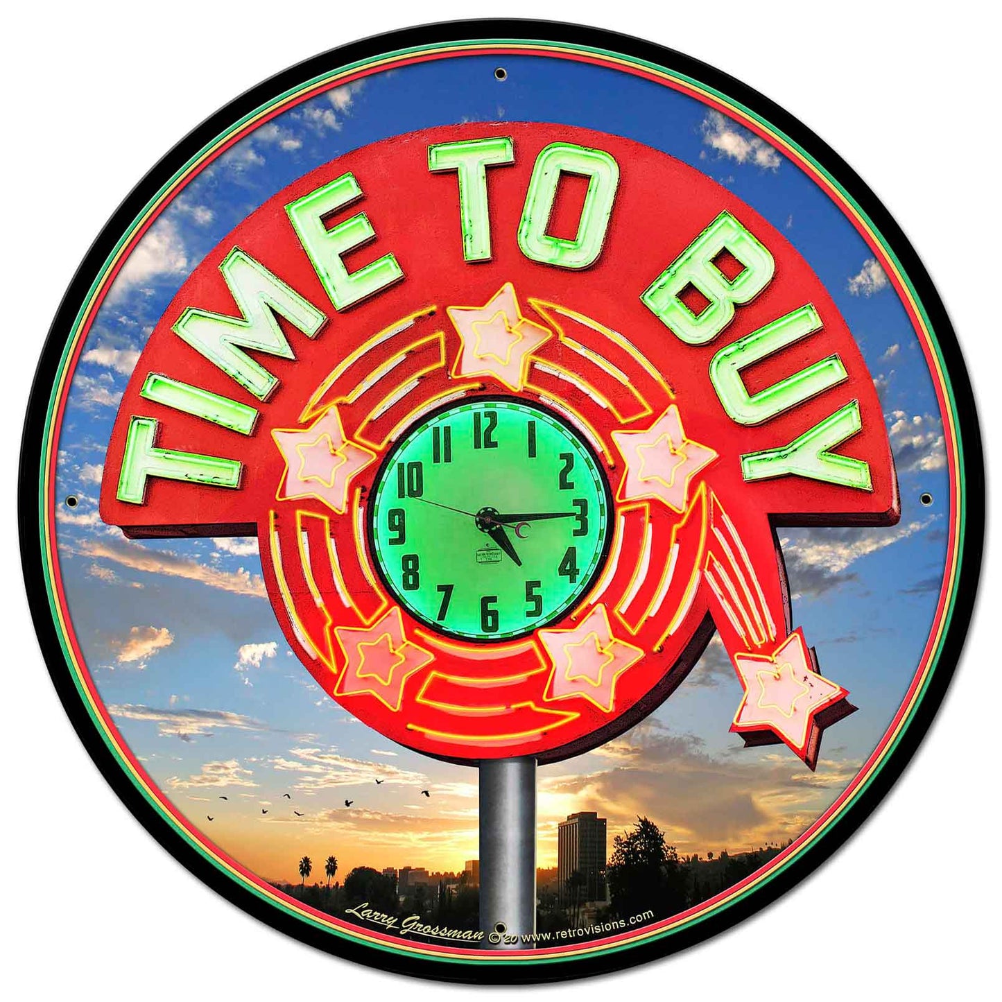 TIME TO BUY, New Products, Metal Sign, Wall Art, 28 X 28 Inches