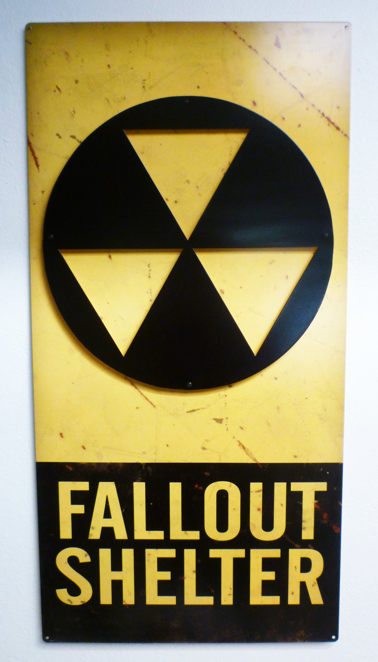 3-D Fallout Shelter Vintage Sign, 3-D, Metal Sign, Wall Art, 16 X 24 Inches