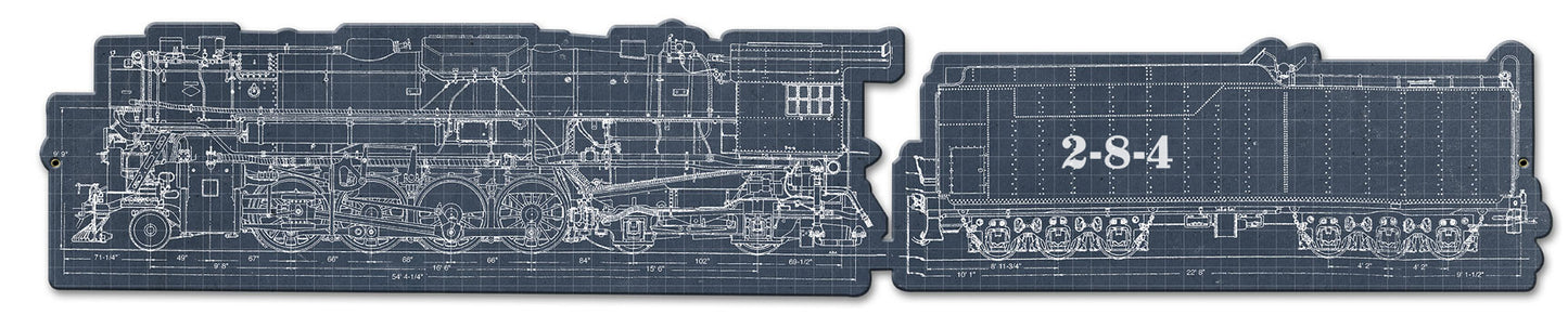 Train Blue Print, Trains, Metal Sign, Wall Art, X Inches