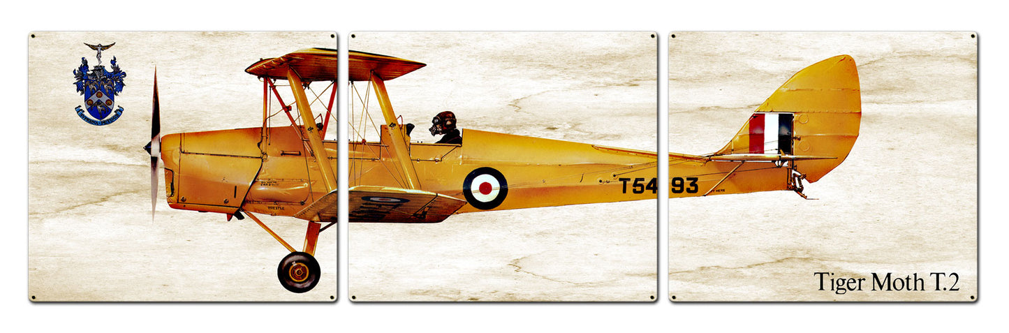 Tiger Moth T.2, Aviation, Metal Sign, Wall Art, 16 X 14 Inches