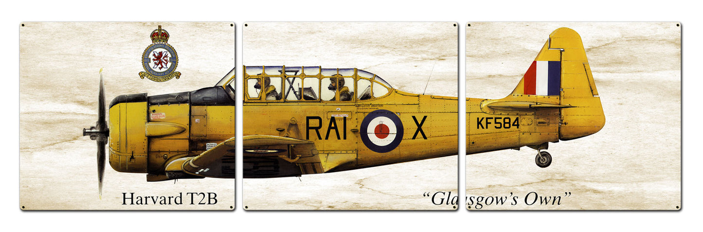 Harvard T2B, Aviation, Metal Sign, Wall Art, 16 X 14 Inches
