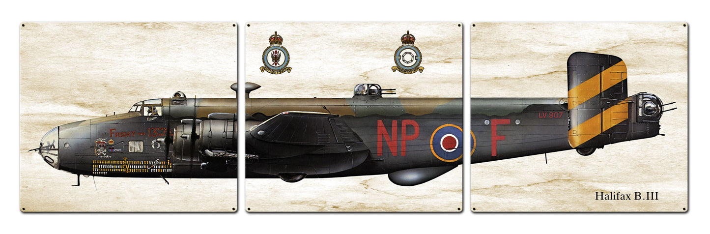 Halifax B.III, Aviation, Metal Sign, Wall Art, 16 X 14 Inches