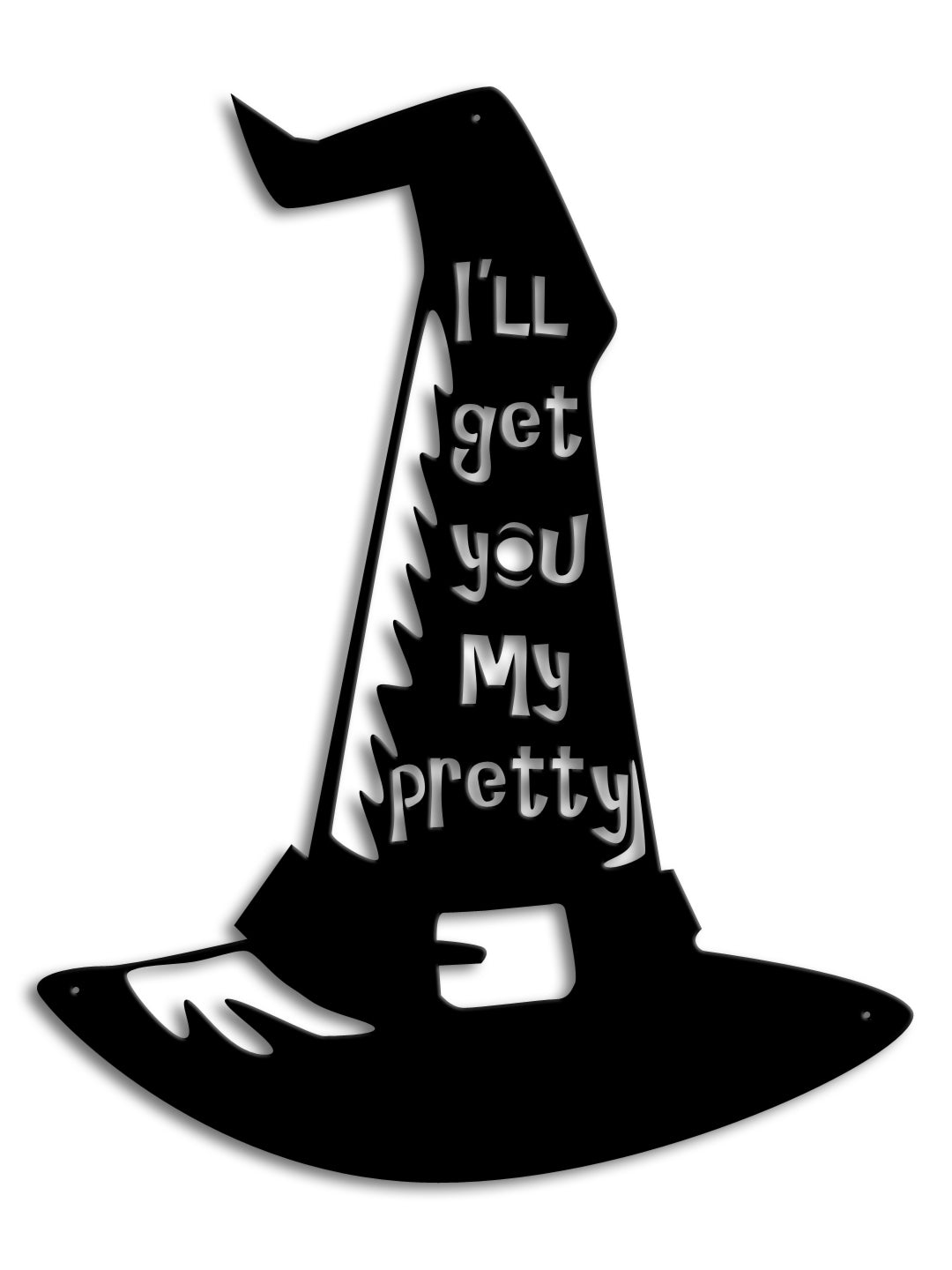 Witch's Hat I'll Get You Vintage Sign, Halloween, Metal Sign, Wall Art, 14 X 17 Inches