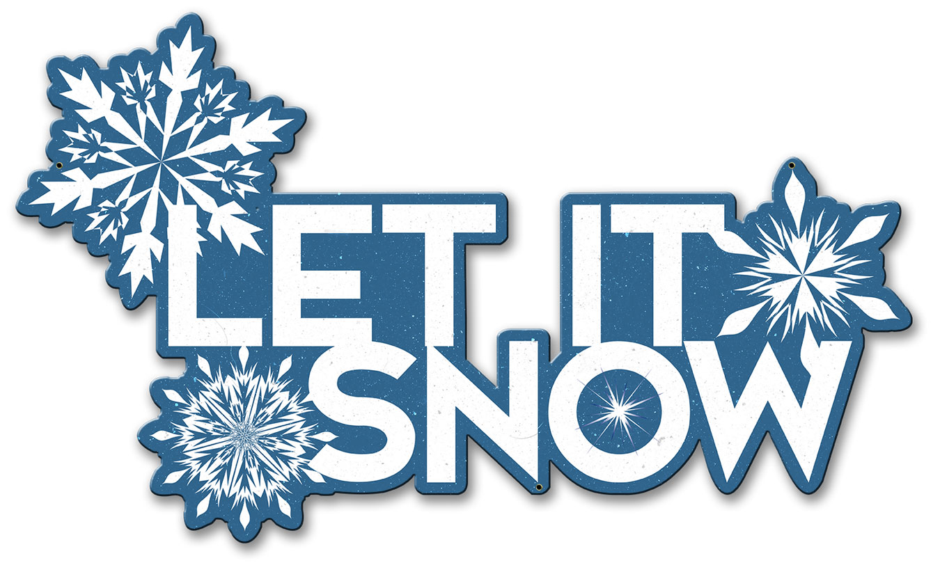 Let It Snow Vintage Sign, Seasonal, Metal Sign, Wall Art, 21 X 12 Inches