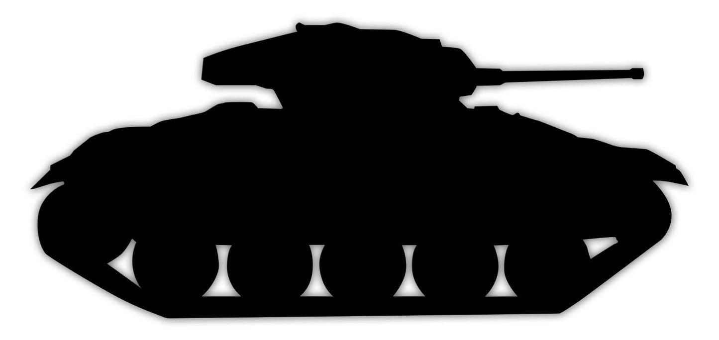 M24 Chaffee Tank Silhouette, Military, Metal Sign, Wall Art, 35 X 16 Inches