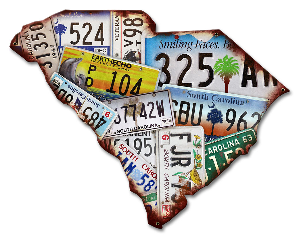 South Carolina License Plates, License Plates, Metal Sign, Wall Art, 18 X 14 Inches