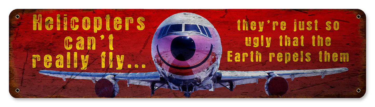 Ground Repels Them, Aviation, Metal Sign, Wall Art, 20 X 5 Inches