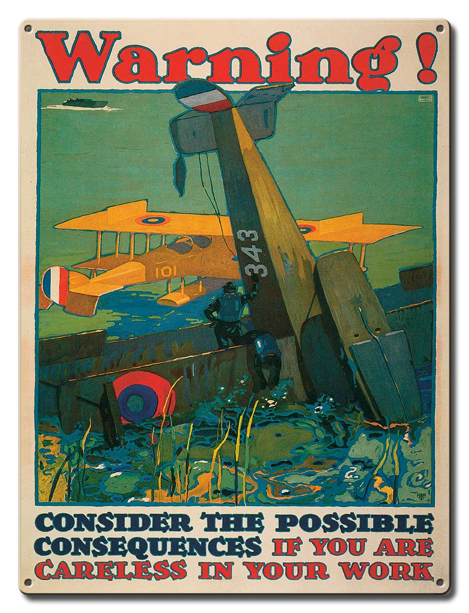 Warning Possible Consequences Vintage Sign, Military, Metal Sign, Wall Art, 12 X 16 Inches