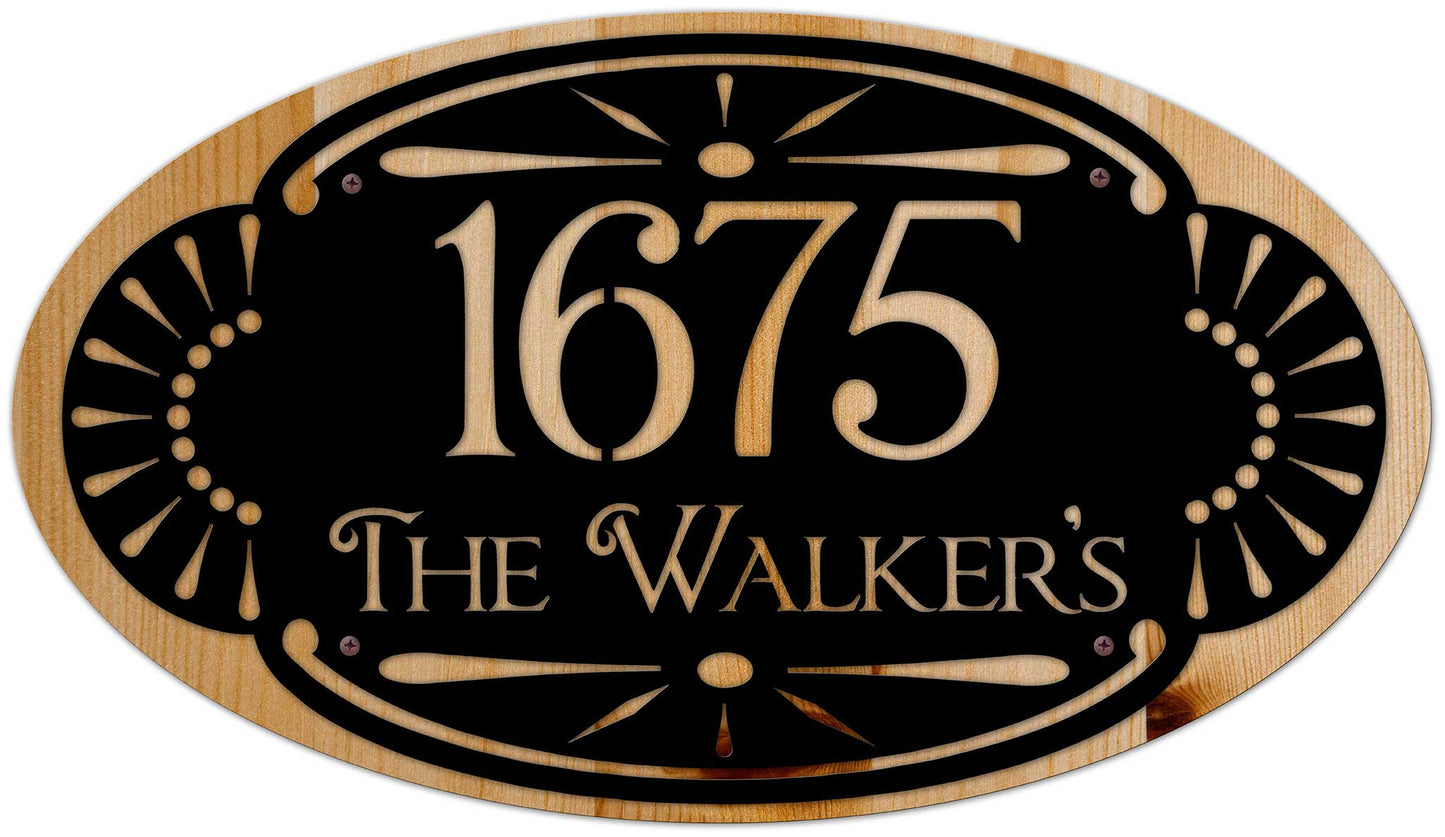 Victorian Personalized Name Number, Home & Garden, Metal Sign, Wall Art, 28 X 16 Inches