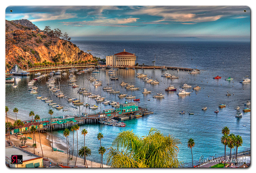 Boats Casino Catalina Island Vintage Sign, Bar and Alcohol , Metal Sign, Wall Art, 24 X 16 Inches