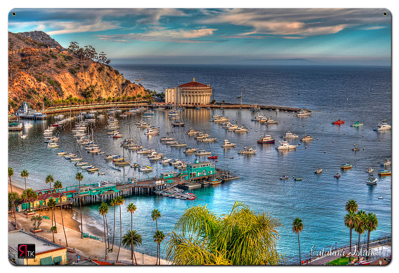 Boats Casino Catalina Island Vintage Sign, Bar and Alcohol , Metal Sign, Wall Art, 36 X 24 Inches