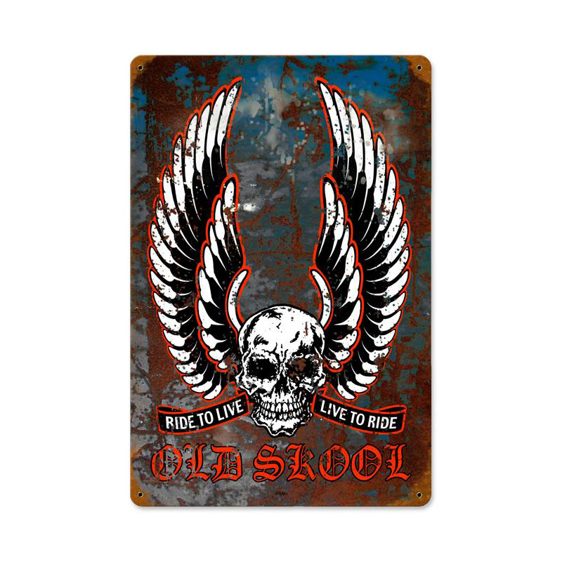 Old School Vintage Sign, Aviation, Metal Sign, Wall Art, 12 X 18 Inches