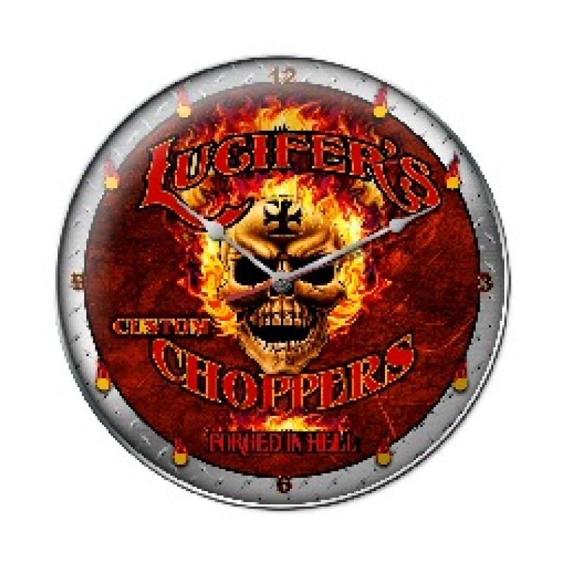 Lucifers Choppers, Motorcycle, Metal Sign, Wall Art, 14 X 14 Inches