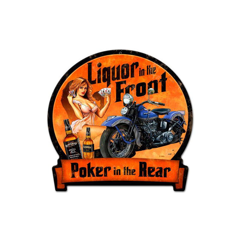 Liquor Up Front Vintage Sign, Other, Metal Sign, Wall Art, 16 X 15 Inches