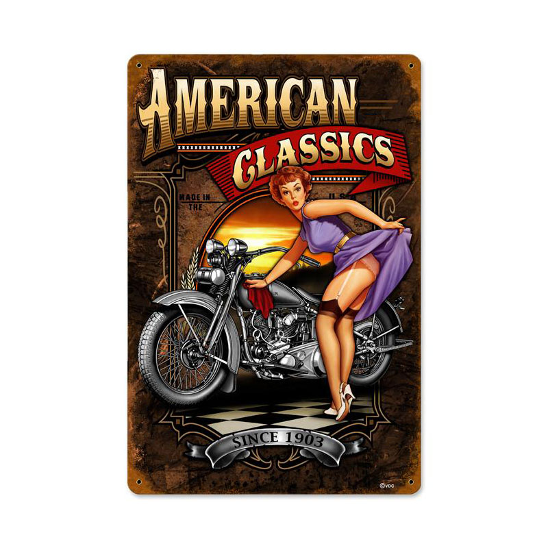 American Classics Vintage Sign, Other, Metal Sign, Wall Art, 12 X 18 Inches