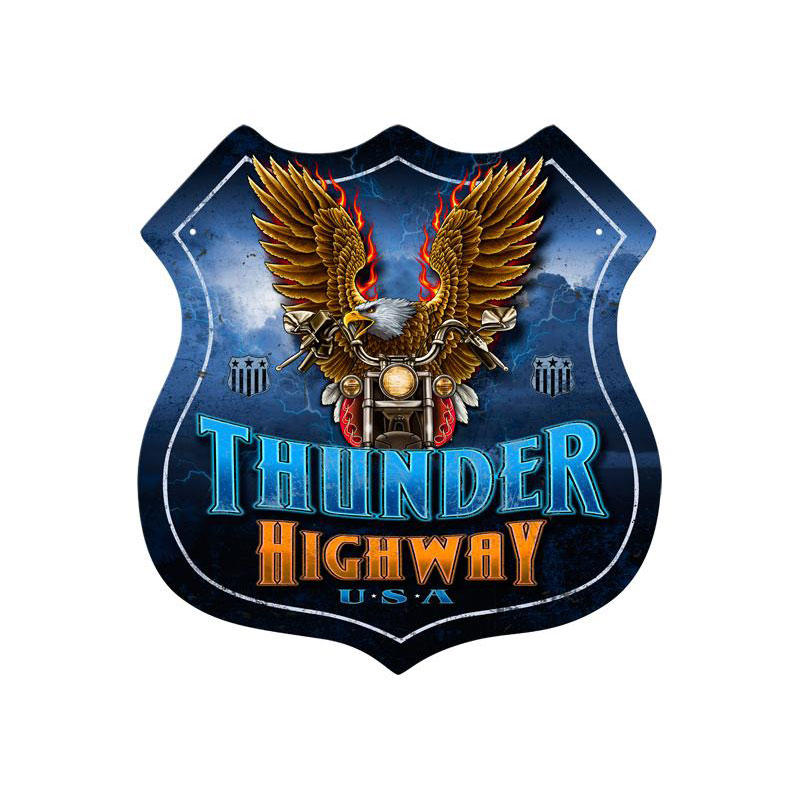 Thunder Highway Vintage Sign, Other, Metal Sign, Wall Art, 15 X 15 Inches