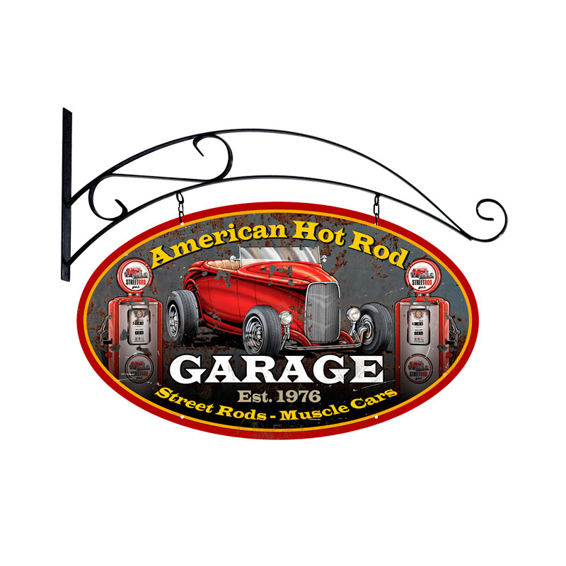 American Hot Rod Vintage Sign, Automotive, Metal Sign, Wall Art, 24 X 24 Inches