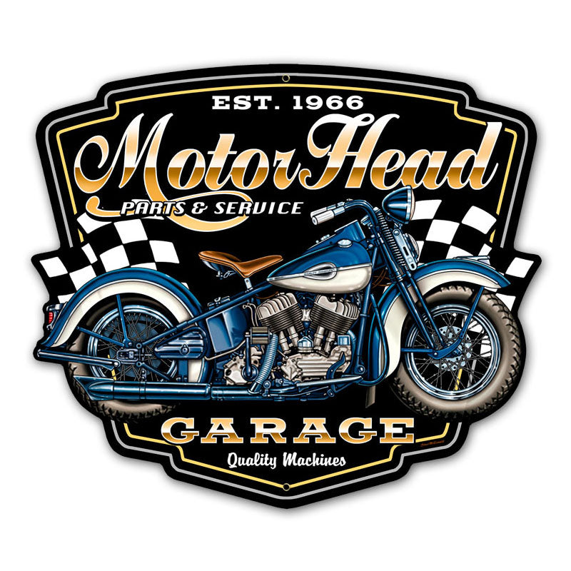 Motorhead Vintage Sign, Other, Metal Sign, Wall Art, 16 X 16 Inches