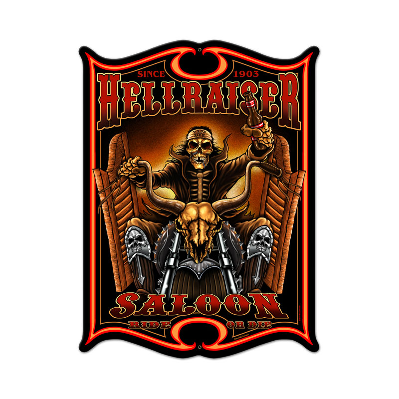 Hellraiser Vintage Sign, Other, Metal Sign, Wall Art, 14 X 19 Inches