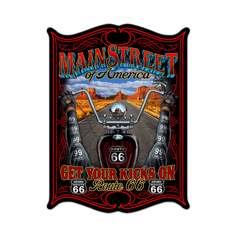 Main Street Vintage Sign, Other, Metal Sign, Wall Art, 14 X 19 Inches