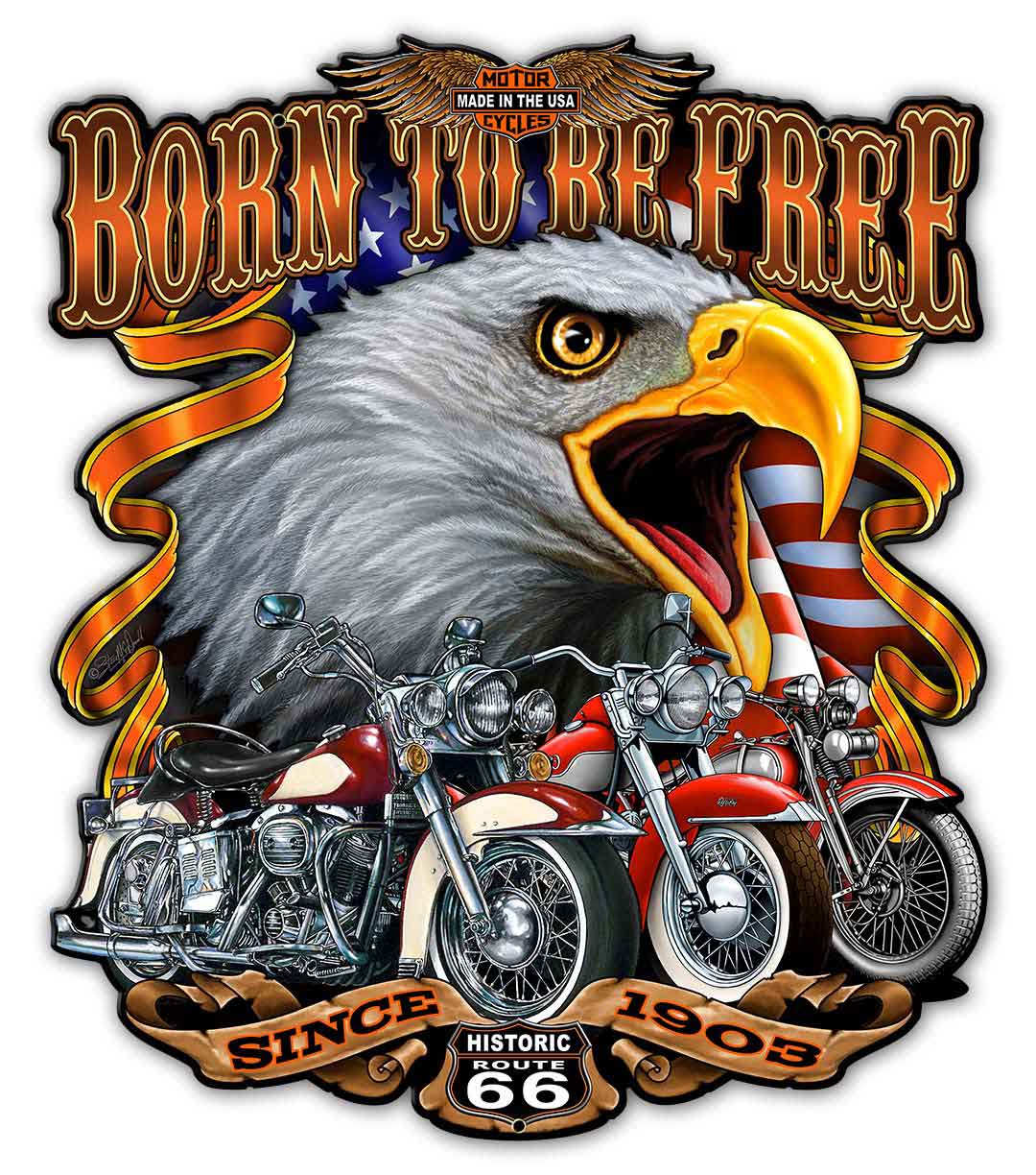 Born Free, New Products, Metal Sign, Wall Art, 14 X 16 Inches