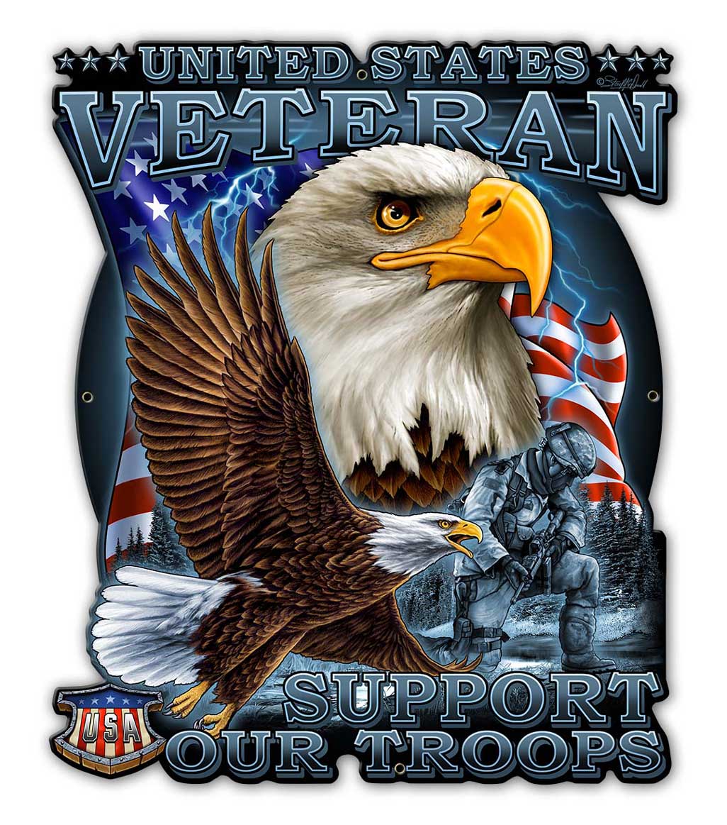 Veteran Military 2, Other, Metal Sign, Wall Art, 13 X 16 Inches