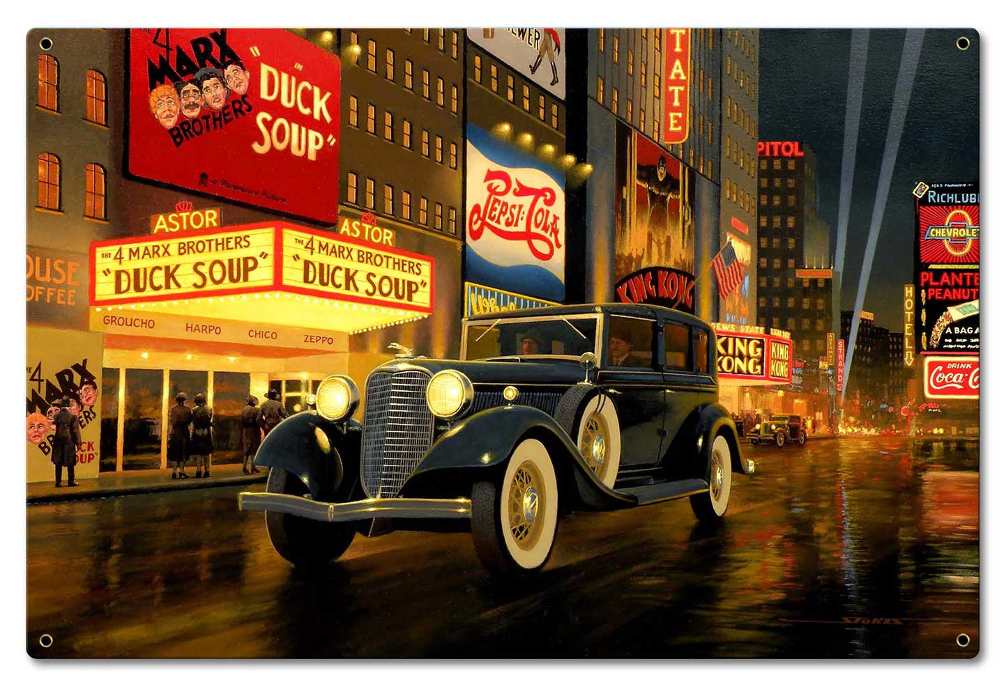 33 Lincoln Vintage Sign, Aviation, Metal Sign, Wall Art, 24 X 16 Inches