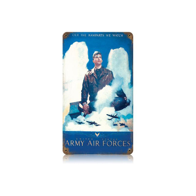 Army Air Vintage Sign, Military, Metal Sign, Wall Art, 8 X 14 Inches