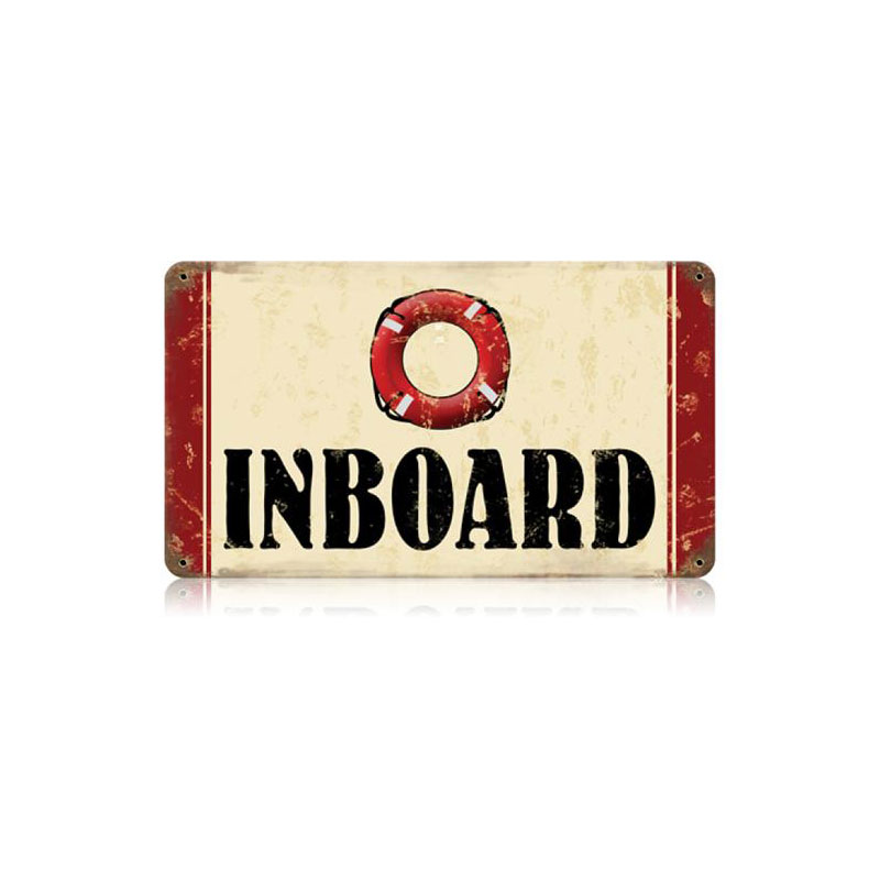 Inboard Vintage Sign, Home & Garden, Metal Sign, Wall Art, 14 X 8 Inches