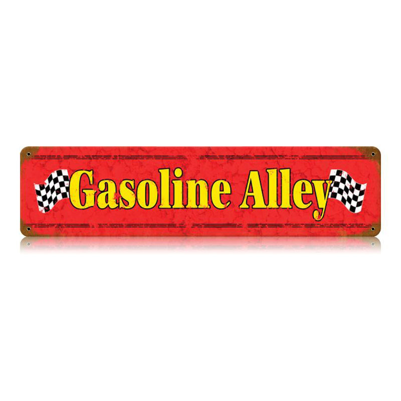 Gasoline Alley Vintage Sign, Oil & Petro, Metal Sign, Wall Art, 20 X 5 Inches