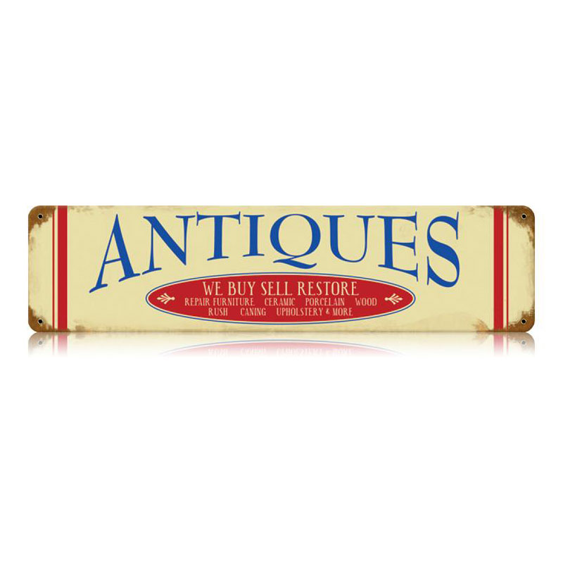 Antiques Vintage Sign, Home & Garden, Metal Sign, Wall Art, 20 X 5 Inches