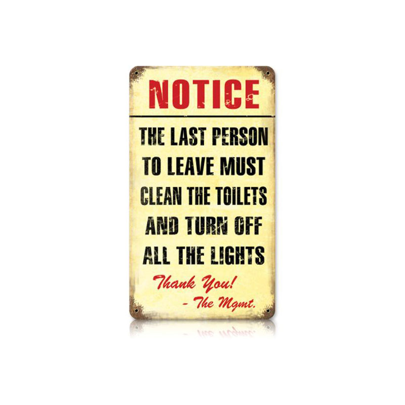 Clean Bathroom Vintage Sign, Home & Garden, Metal Sign, Wall Art, 8 X 14 Inches