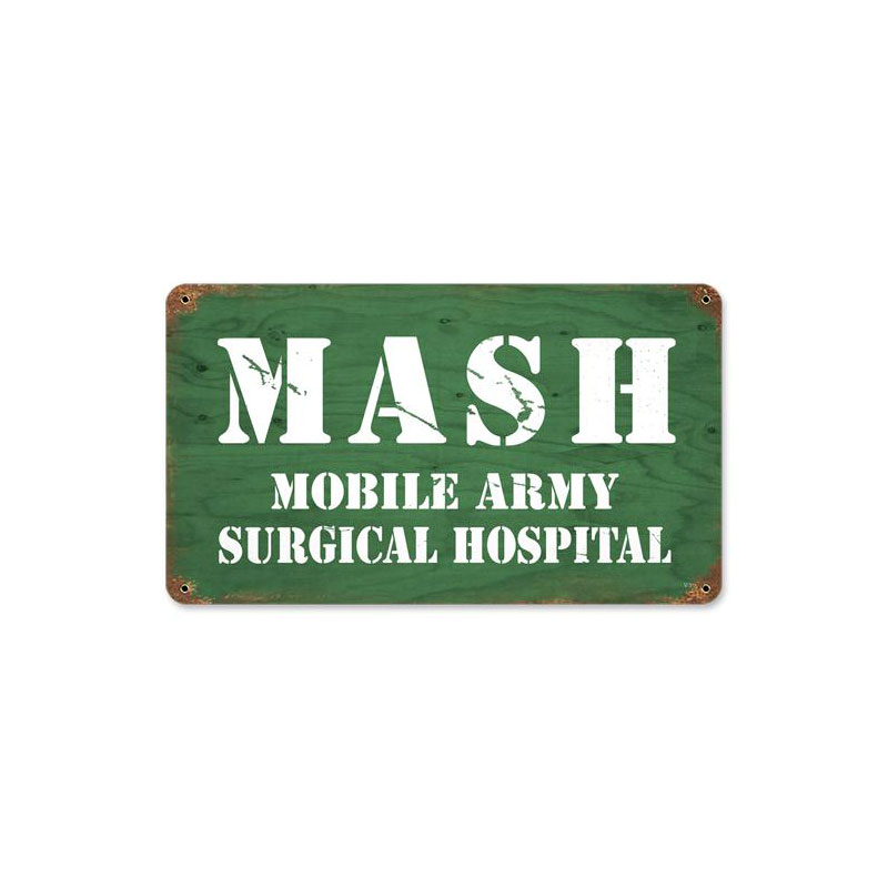 Mash Vintage Sign, Military, Metal Sign, Wall Art, 14 X 8 Inches